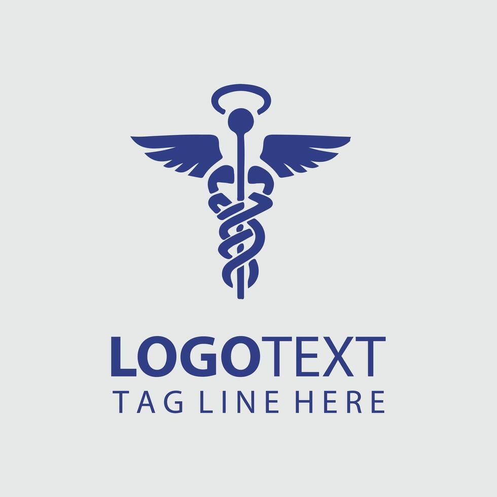 caduceus medical logo vector