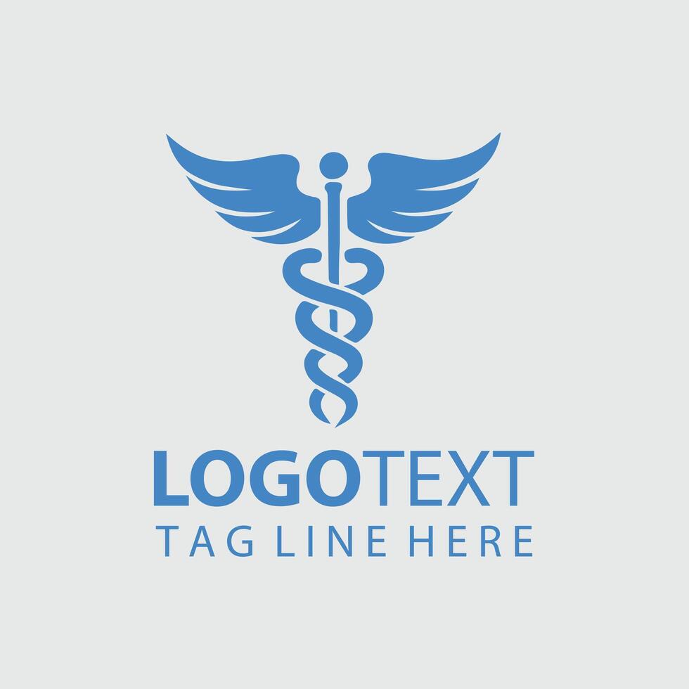 caduceus medical logo vector
