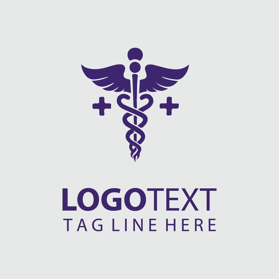 caduceus medical logo vector