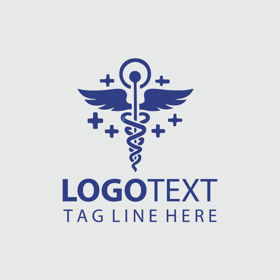 caduceus medical logo vector