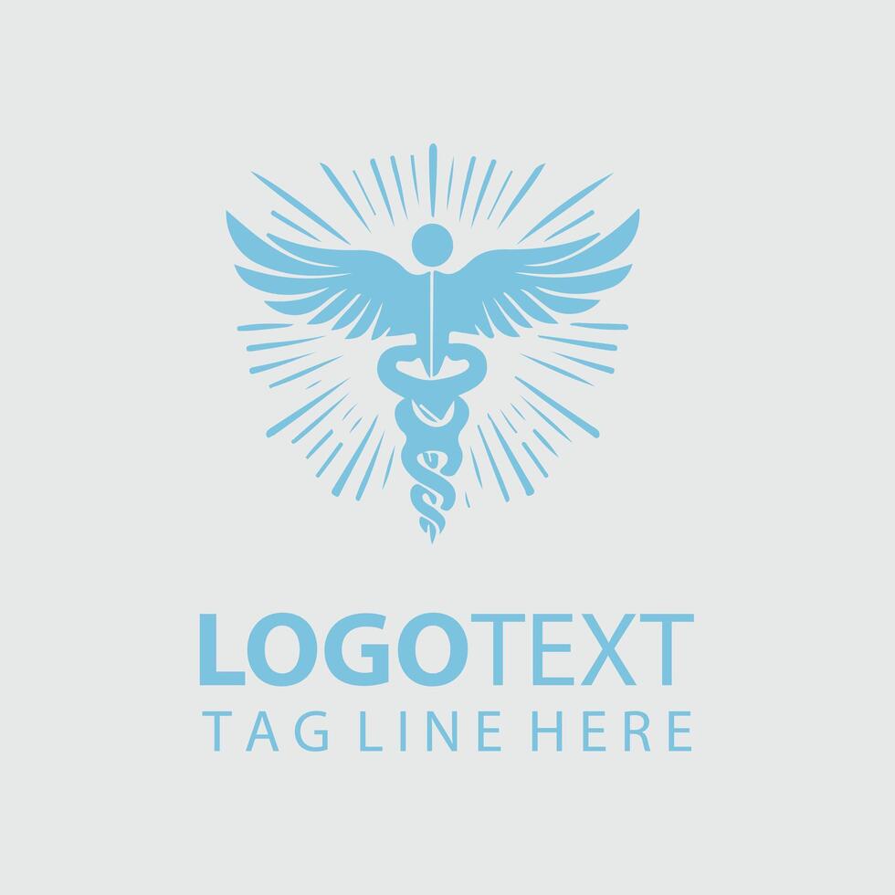 caduceus medical logo vector