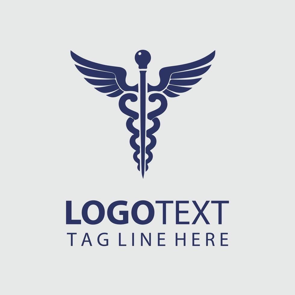 caduceus medical logo vector