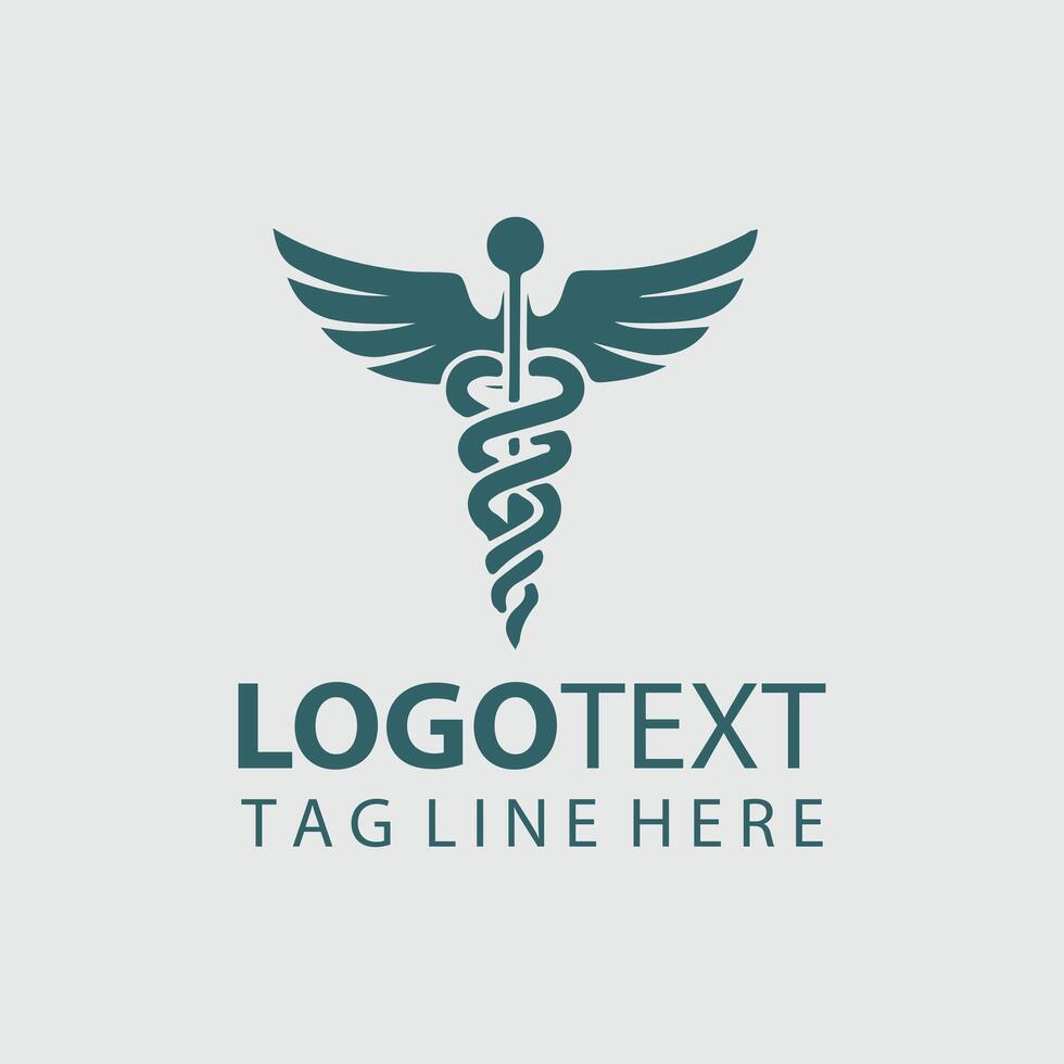 caduceus medical logo vector