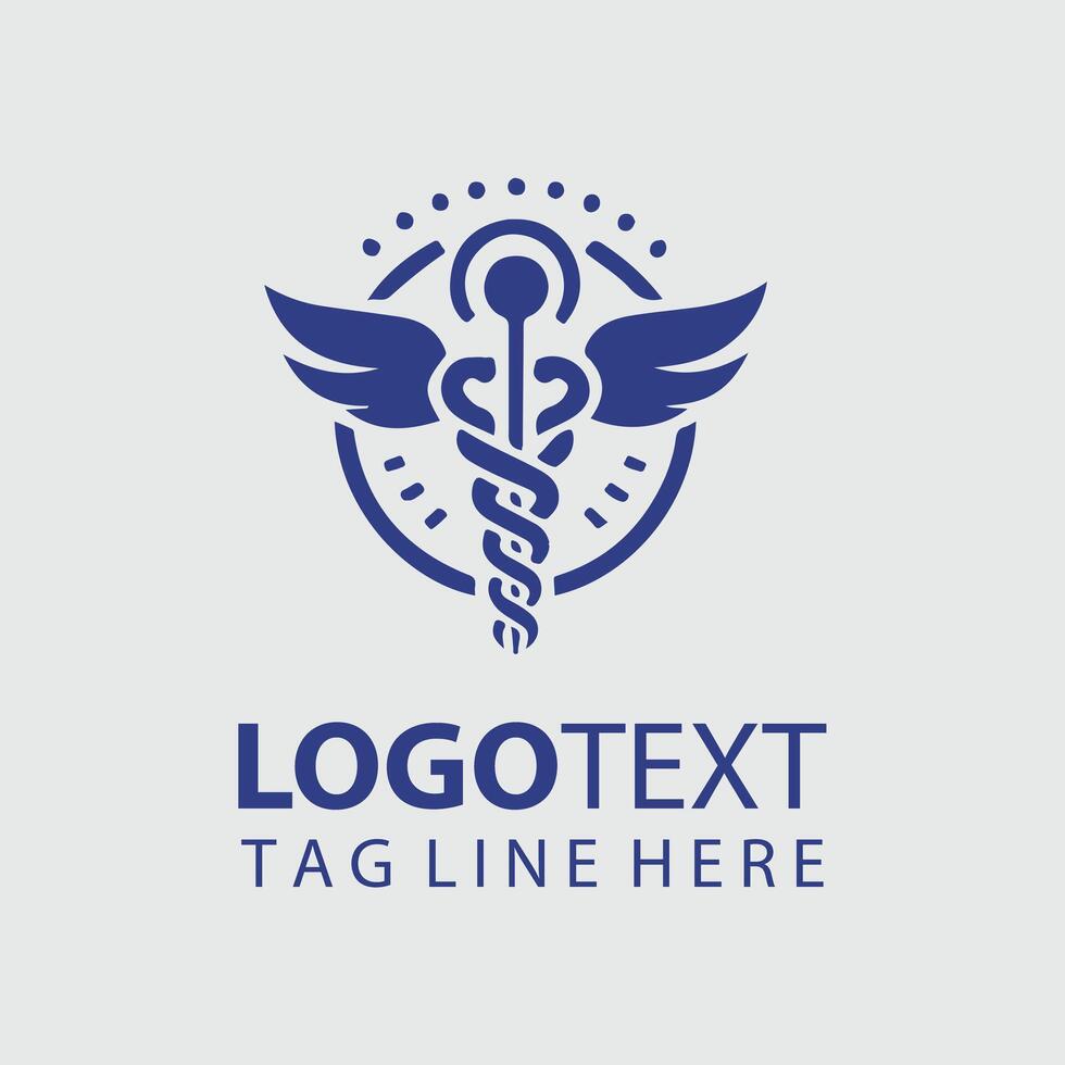 caduceus medical logo vector