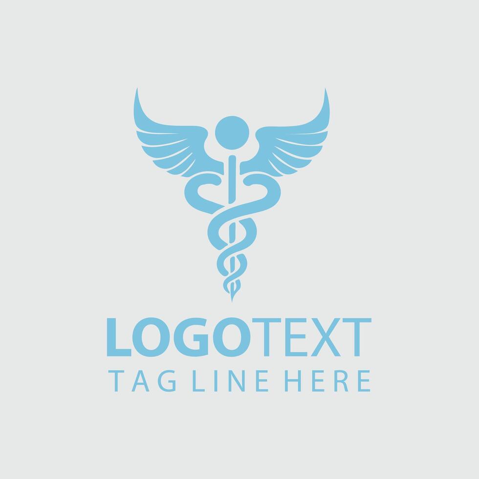 caduceus medical logo vector