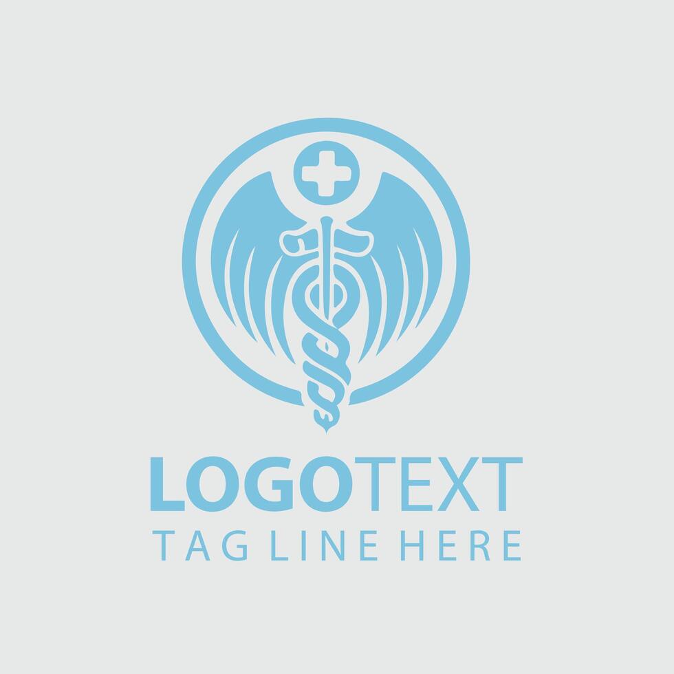 caduceus medical logo vector