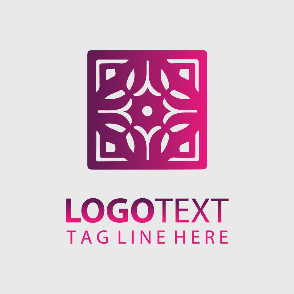 Floral Tile Logo vector