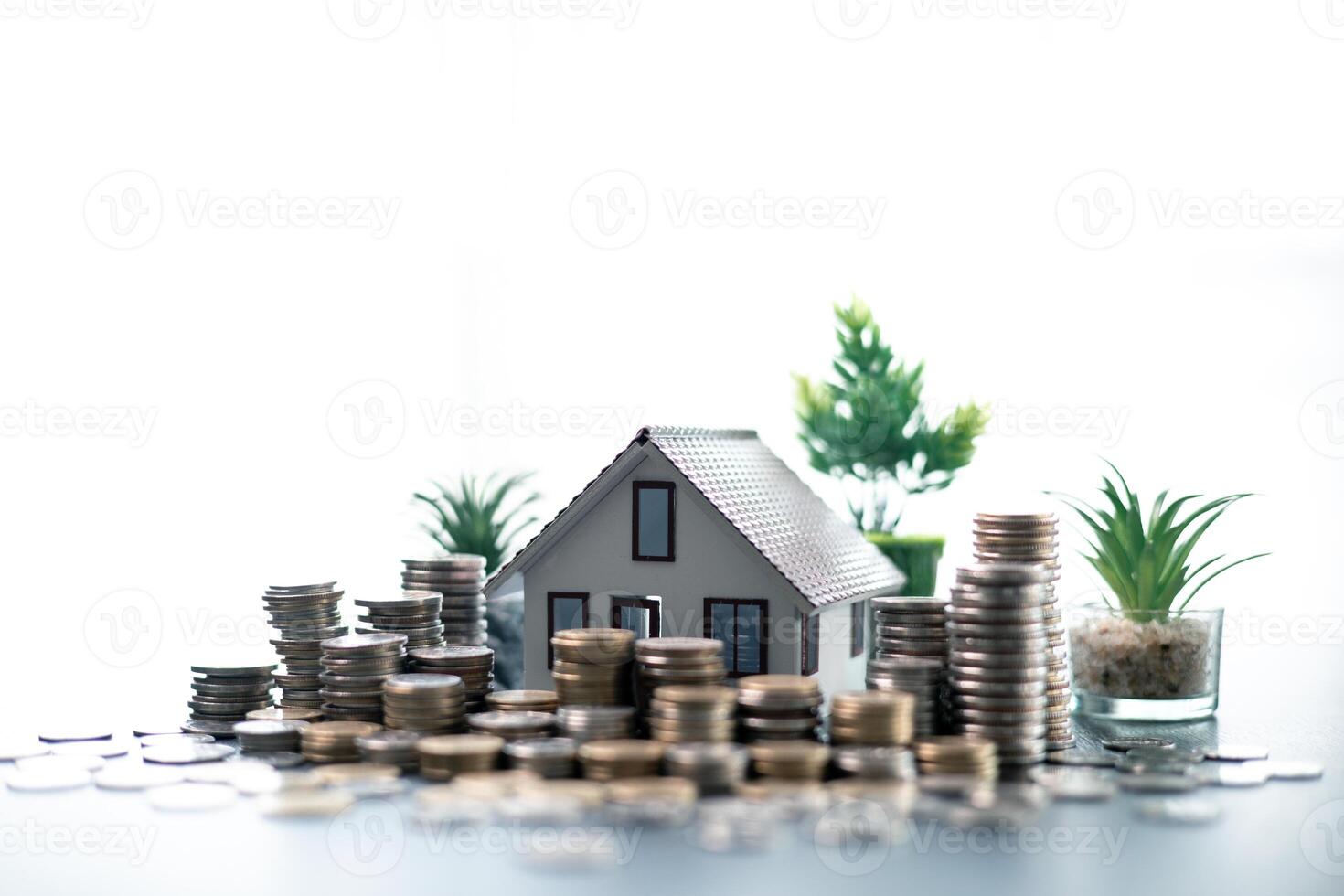 Securing a loan to finance the purchase of a property, the entrepreneur invested in real estate to grow their business using the house as both a home and a valuable asset under a mortgage agreement. photo