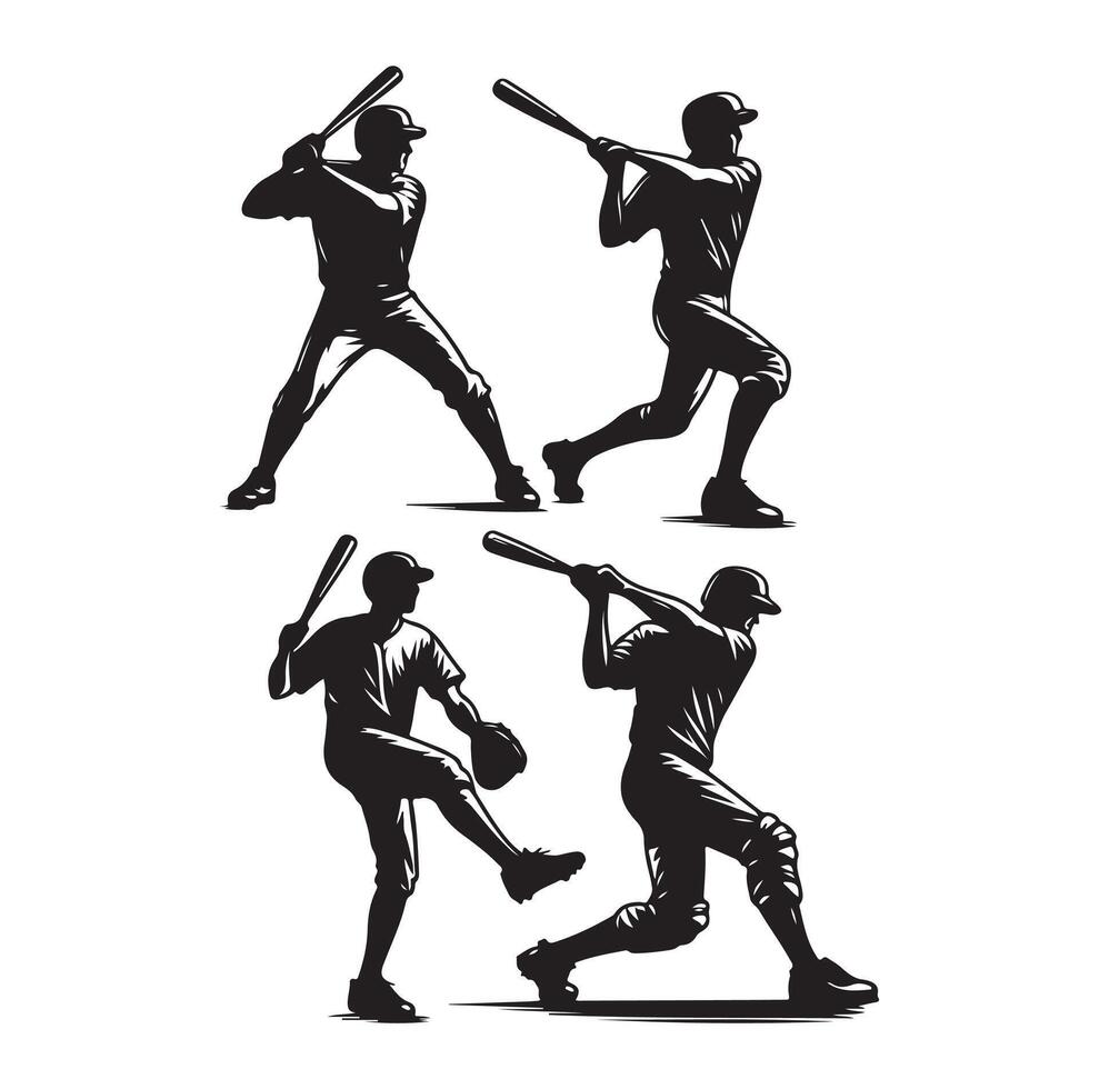 Baseball player silhouette vector