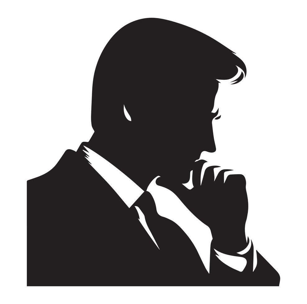 Man thinking silhouette vector