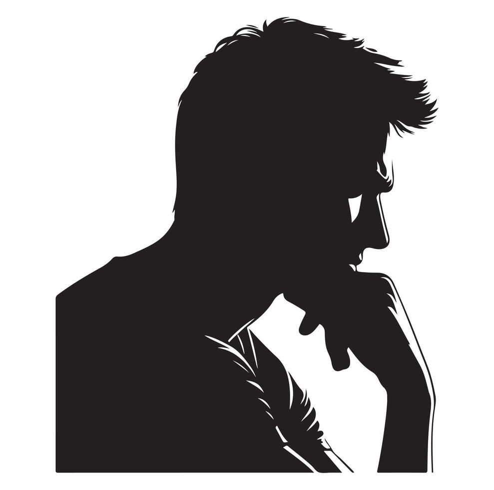 Man thinking silhouette vector