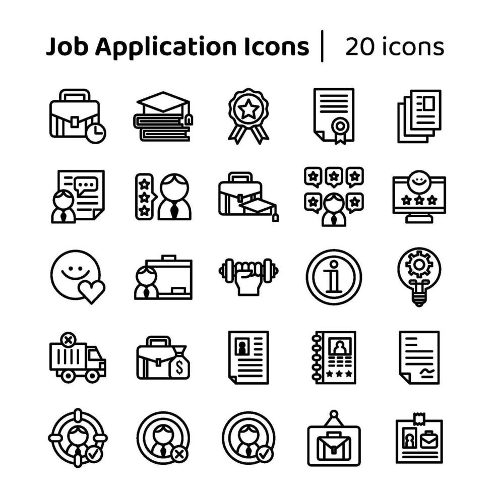 Job Application Icon Set vector
