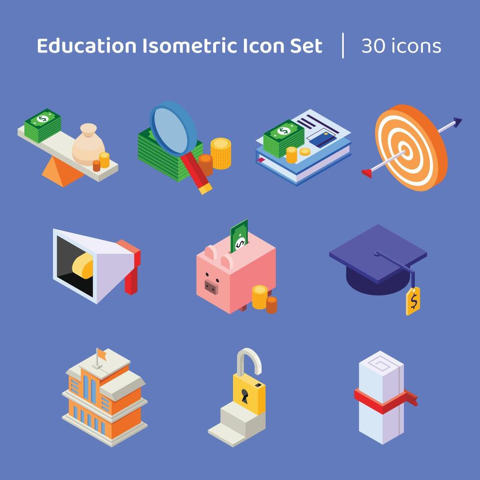education isometric icon vector