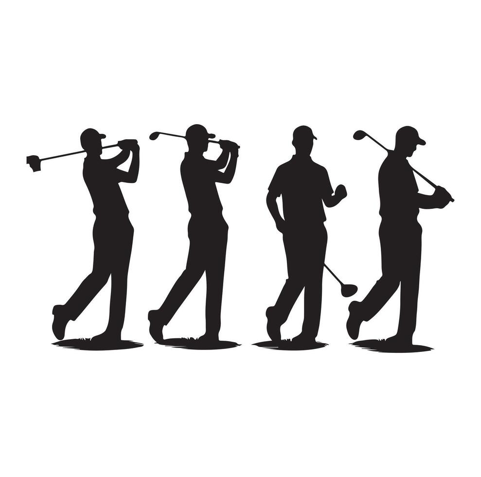 golf player silhouette vector