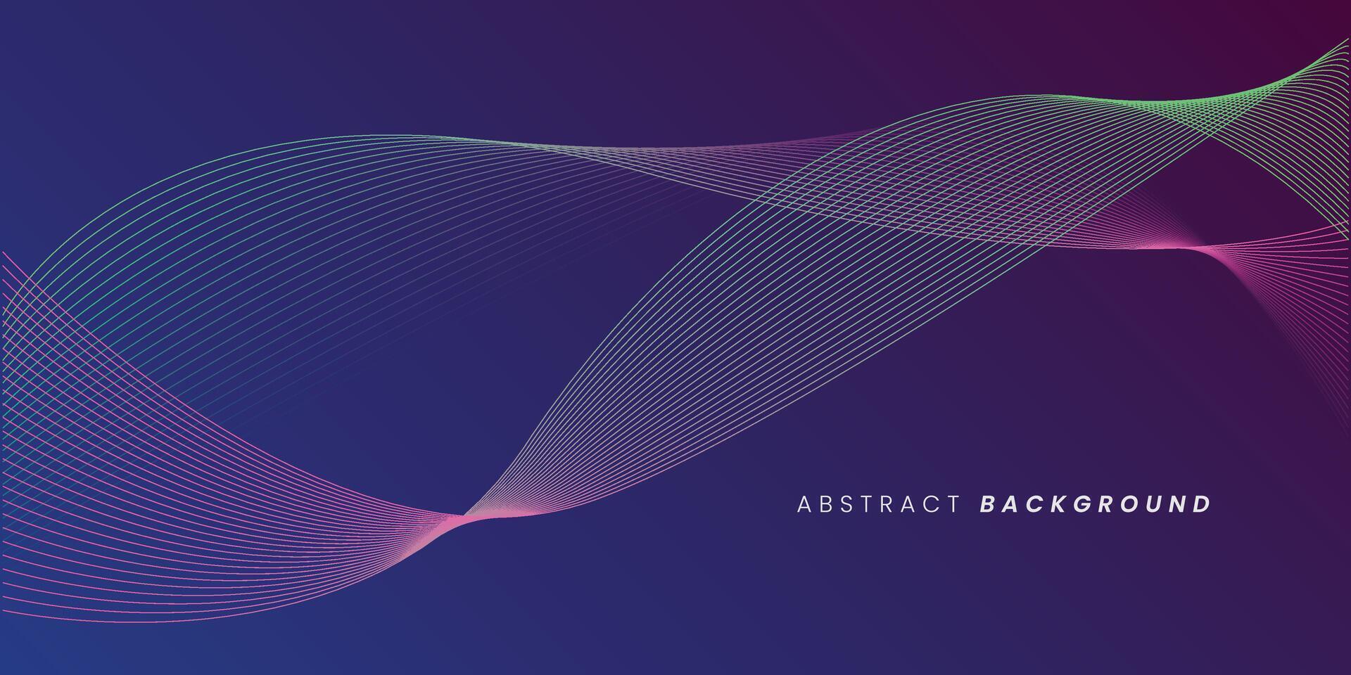 Dark blue abstract background with glowing wave lines. futuristic background Modern concept technology. vector