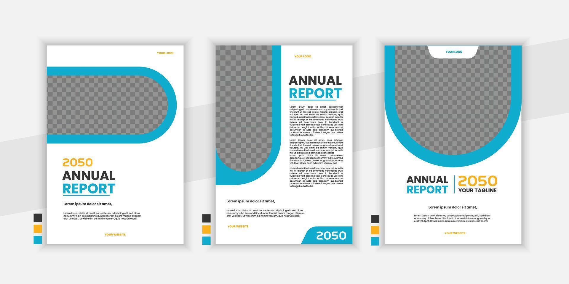 flat design Modern Business annual report cover page a company booklet collection vector