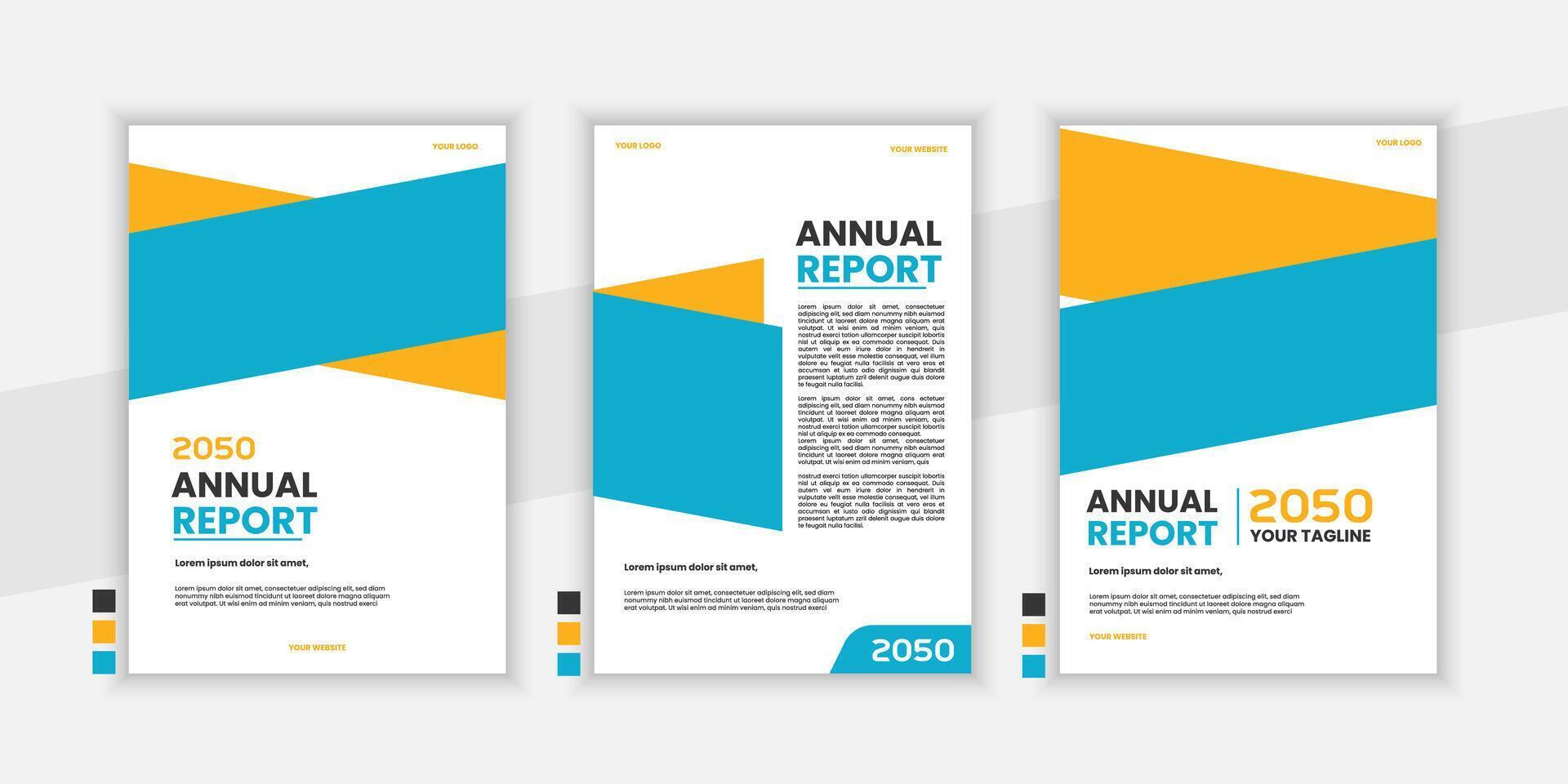 flat design Modern Business annual report cover page a company booklet collection vector