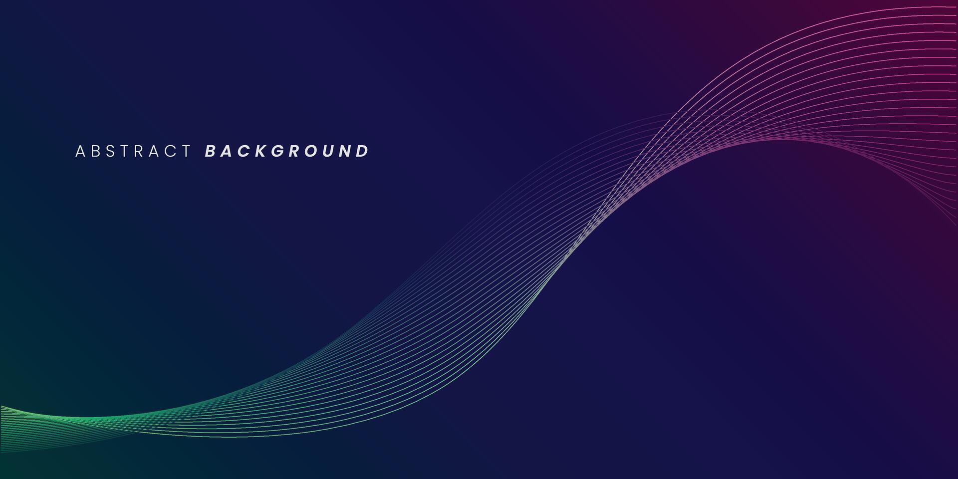 Dark blue abstract background with glowing wave lines. futuristic background Modern concept technology. vector
