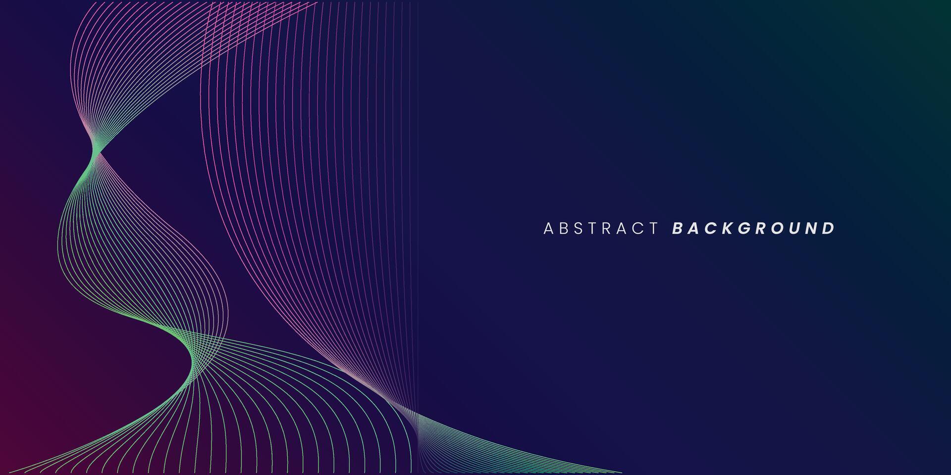 Dark blue abstract background with glowing wave lines. futuristic background Modern concept technology. vector