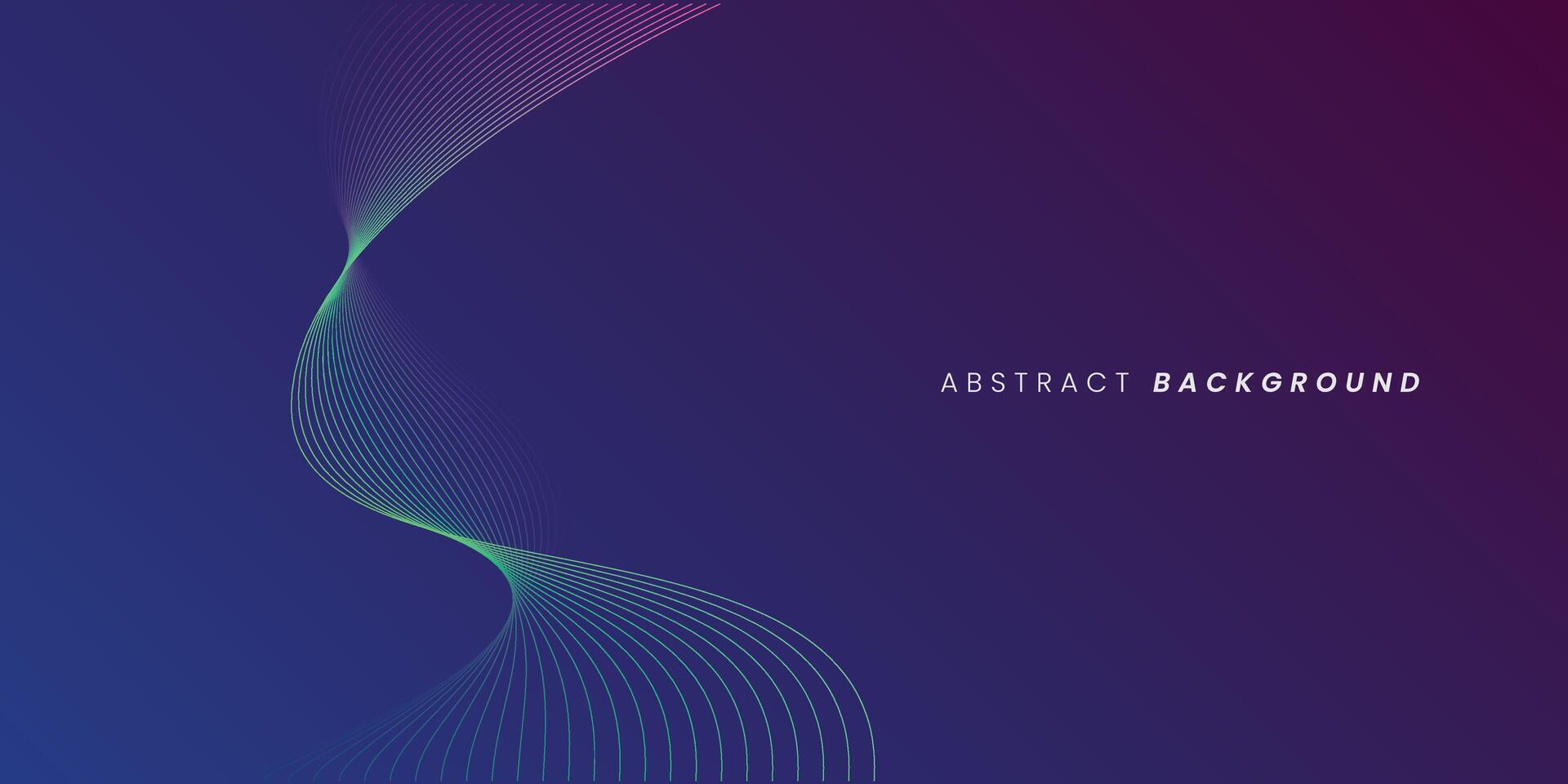 Dark blue abstract background with glowing wave lines. futuristic background Modern concept technology. vector