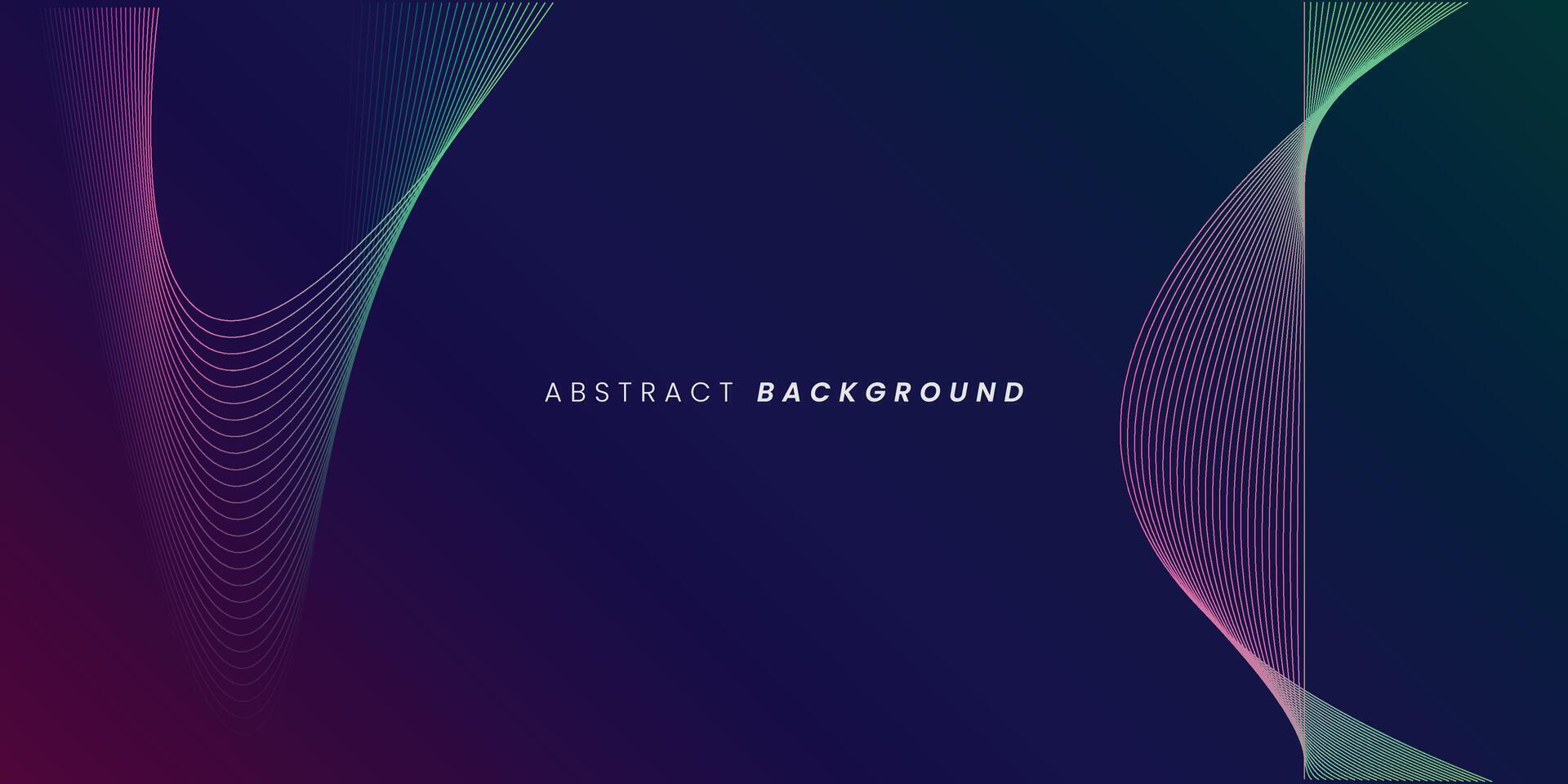 Dark blue abstract background with glowing wave lines. futuristic background Modern concept technology. vector