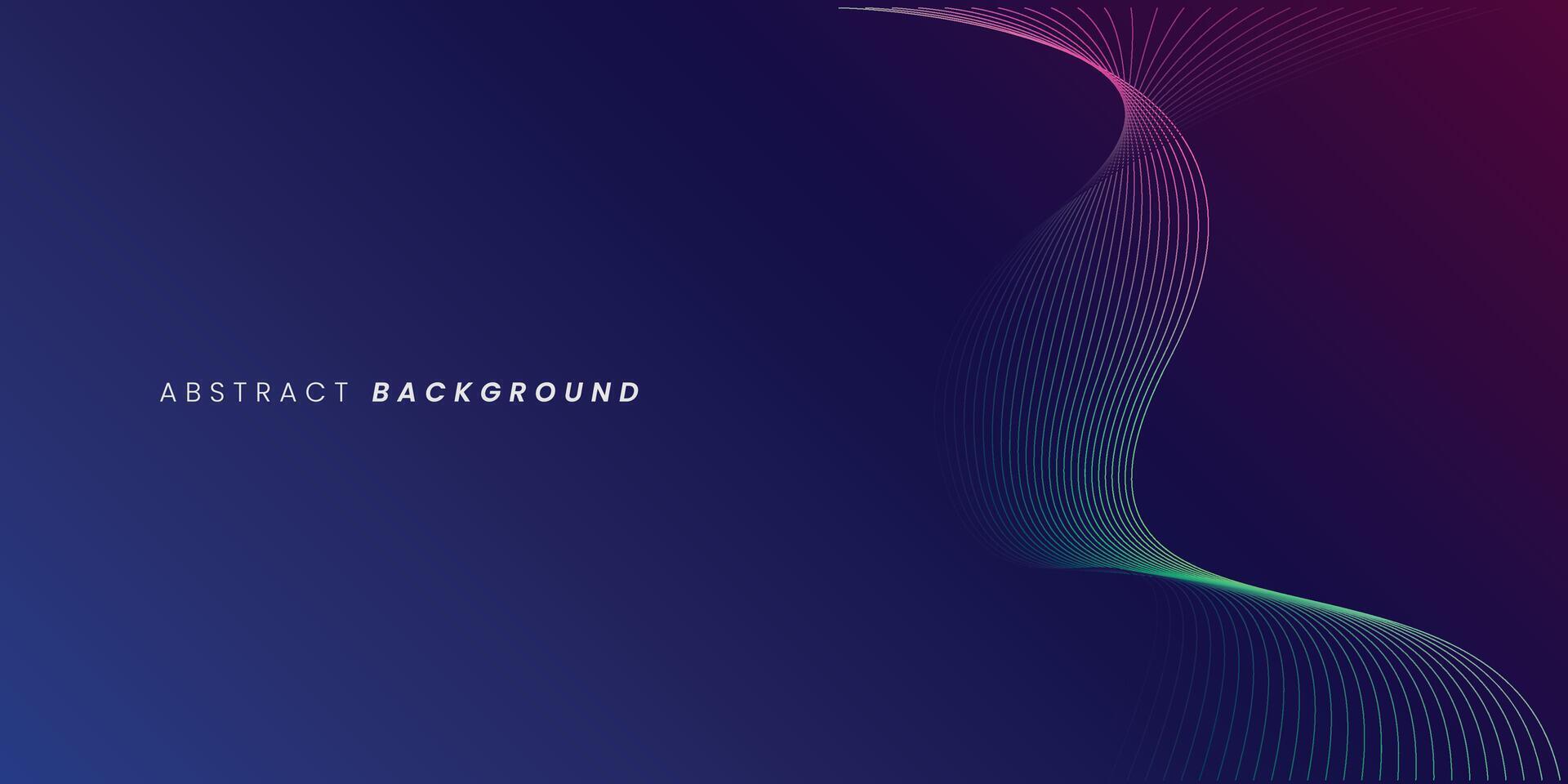 Dark blue abstract background with glowing wave lines. futuristic background Modern concept technology. vector