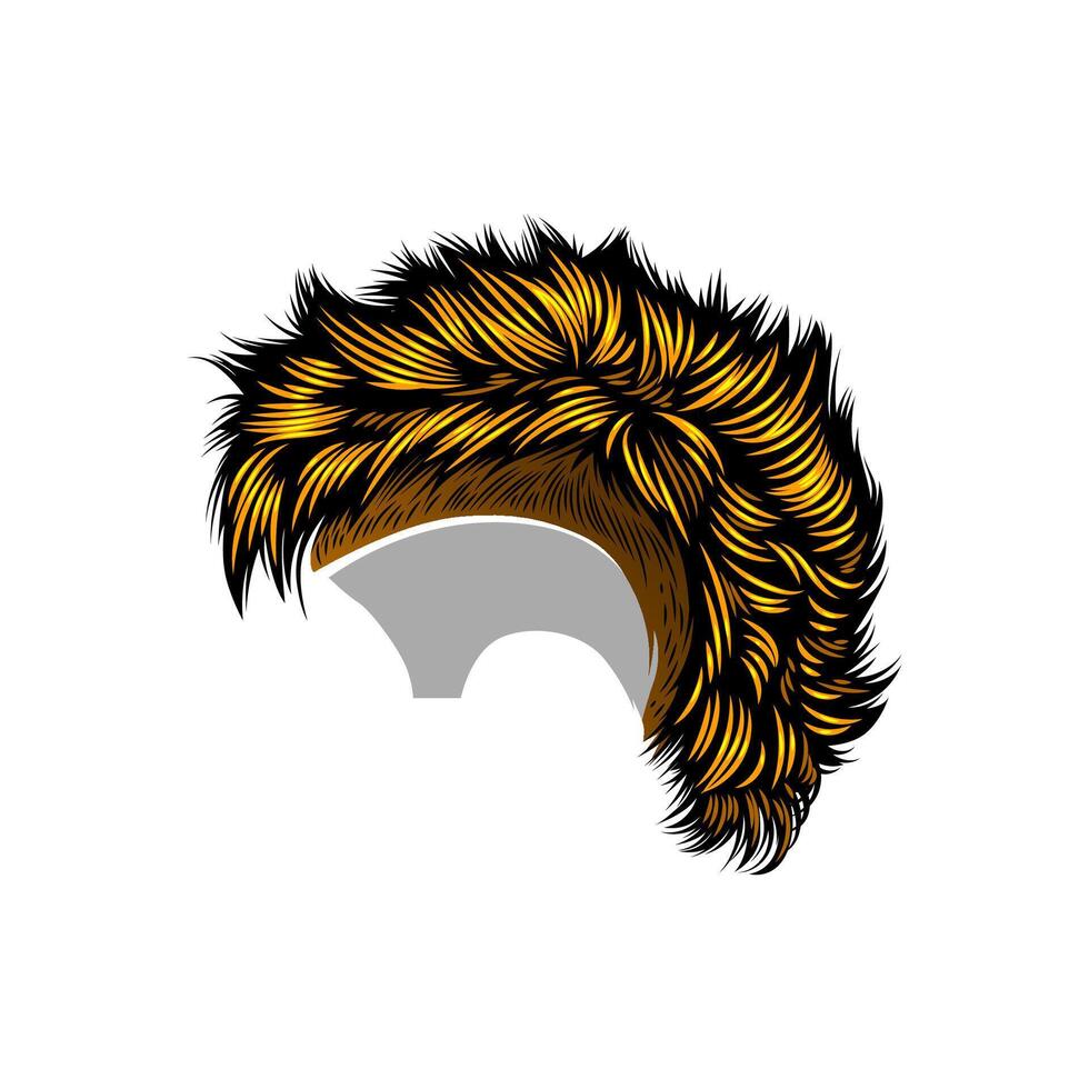 Enhanced side punk hair details. eps 10 vector