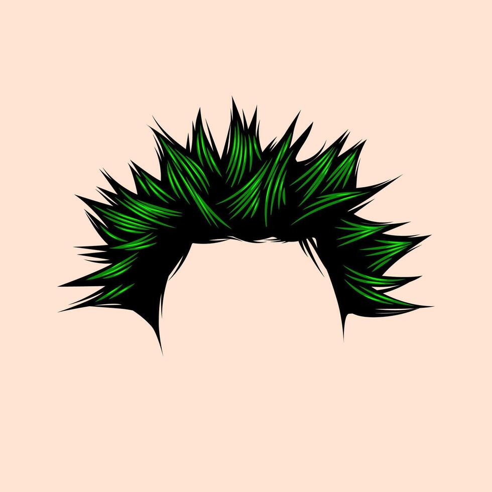 Enhanced detailing of the punk hair. eps 10 vector