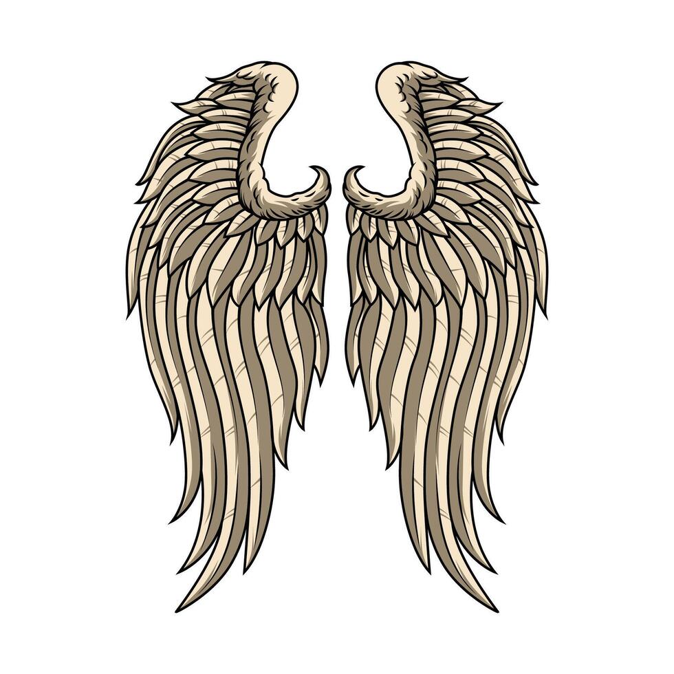 Enhanced angel wings details for graphic resources. eps 10 vector