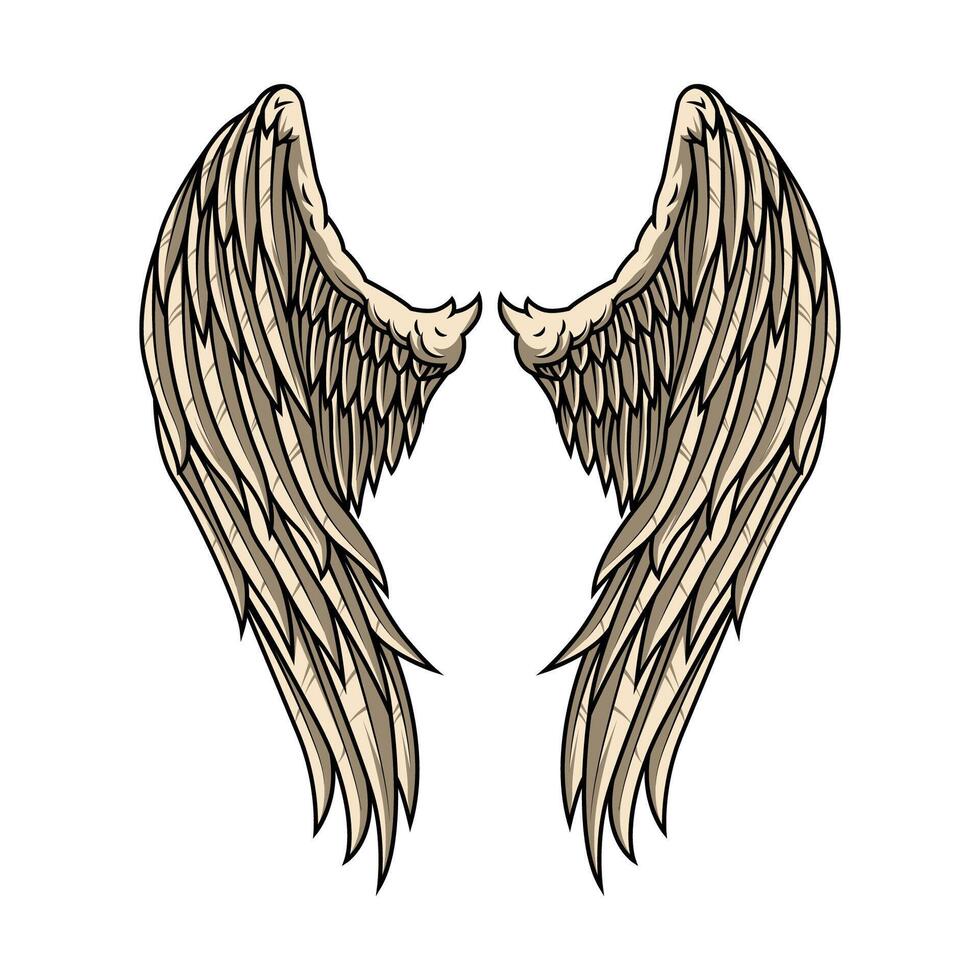 Enhanced angel wings details for graphic resources. eps 10 vector
