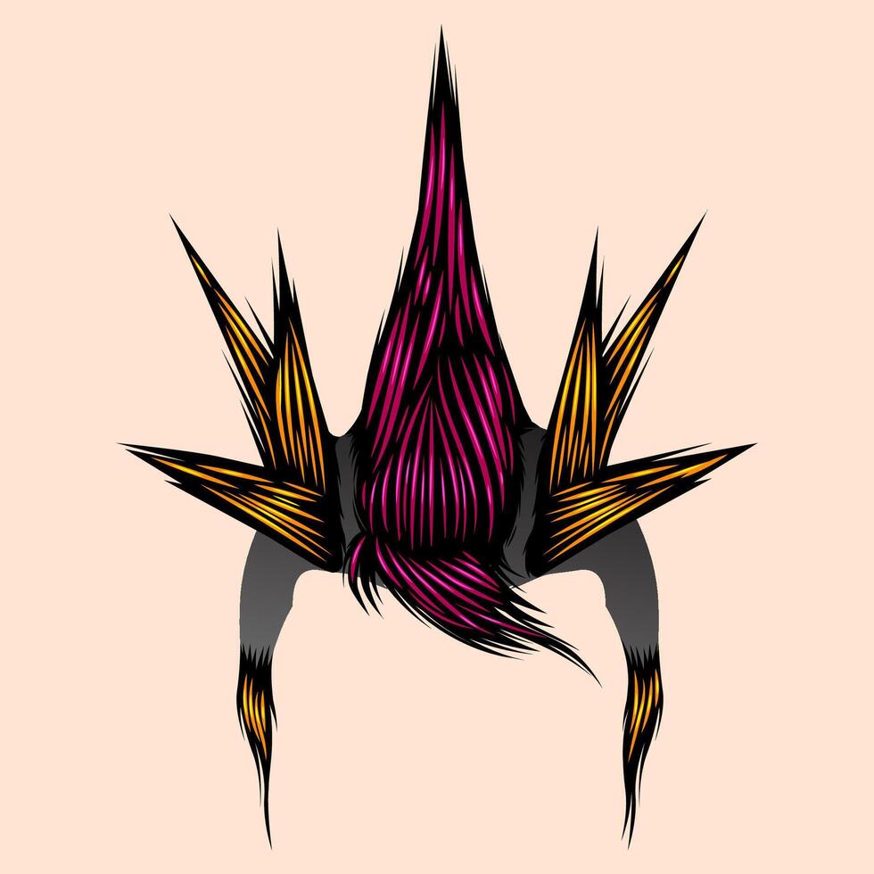Enhanced detailing of the punk hair. eps 10 vector