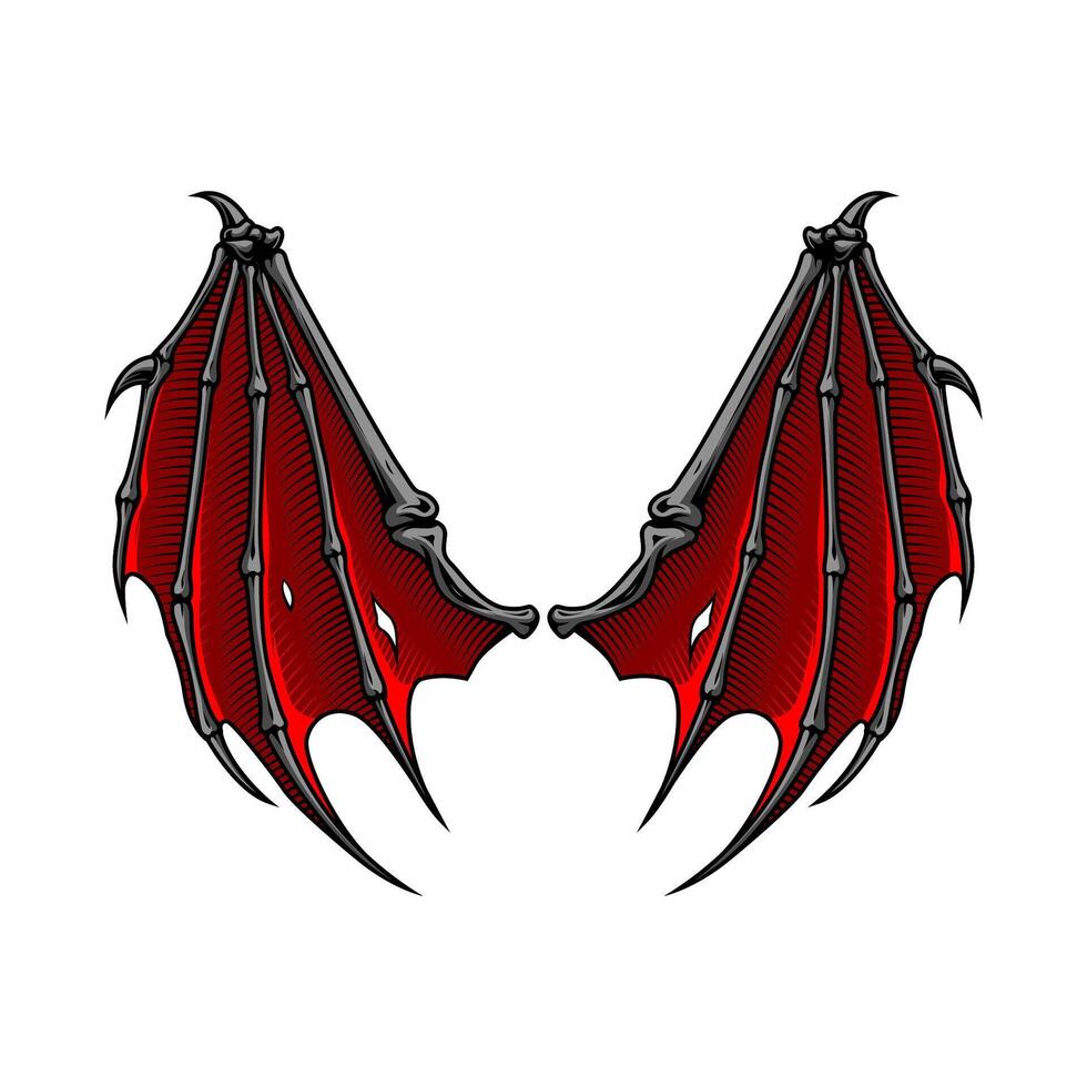 Enhanced devil wings details for graphic resources. eps 10 vector