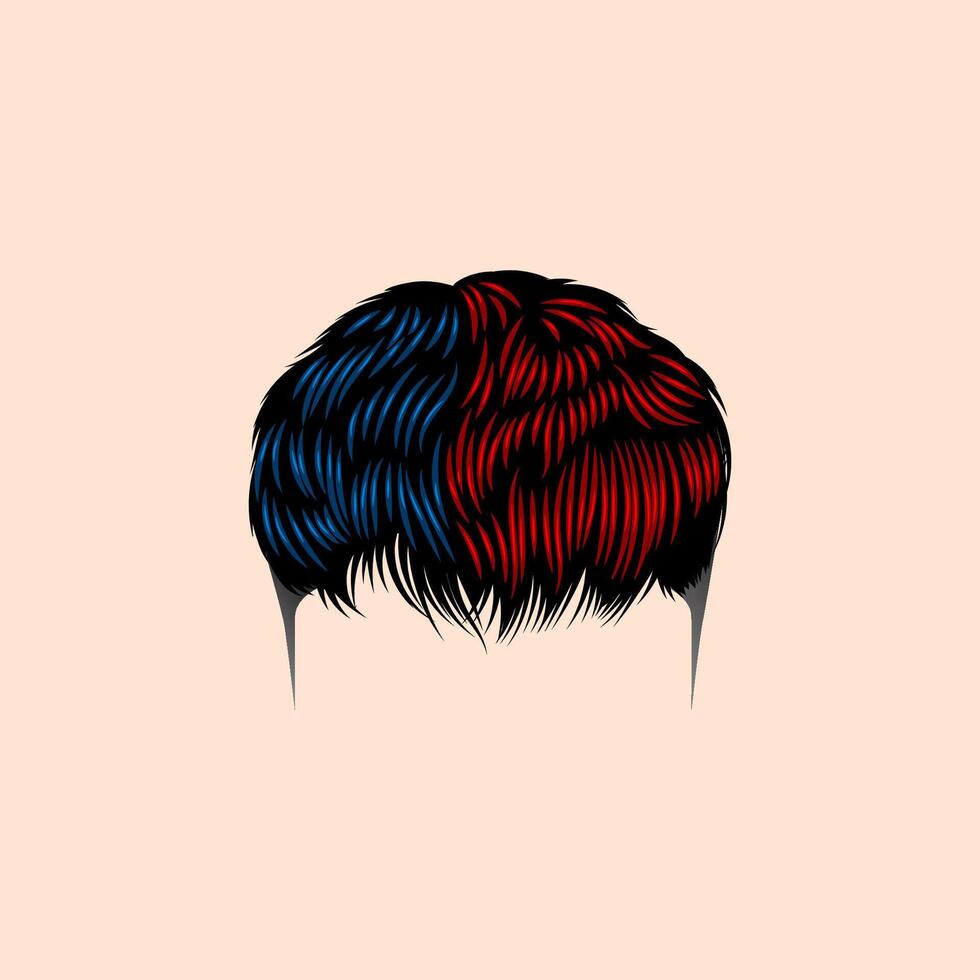 Enhanced detailing of the punk hair. eps 10 vector