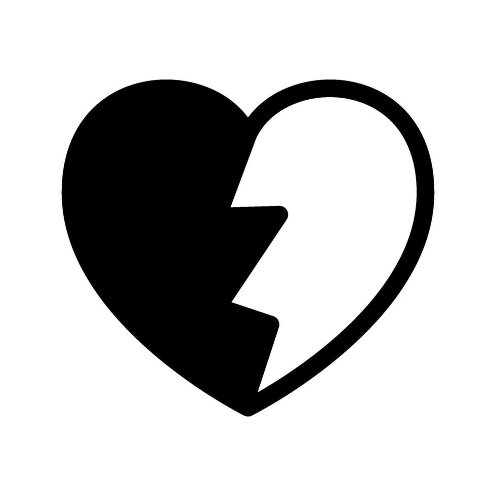 Broken Heart Icon Symbol Design Illustration vector