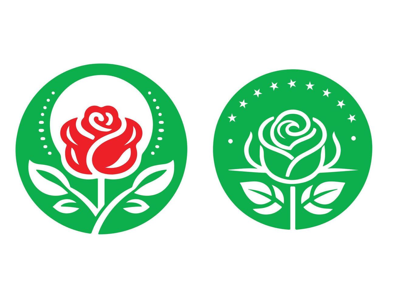 Rose logo icon silhouette style with a white background vector
