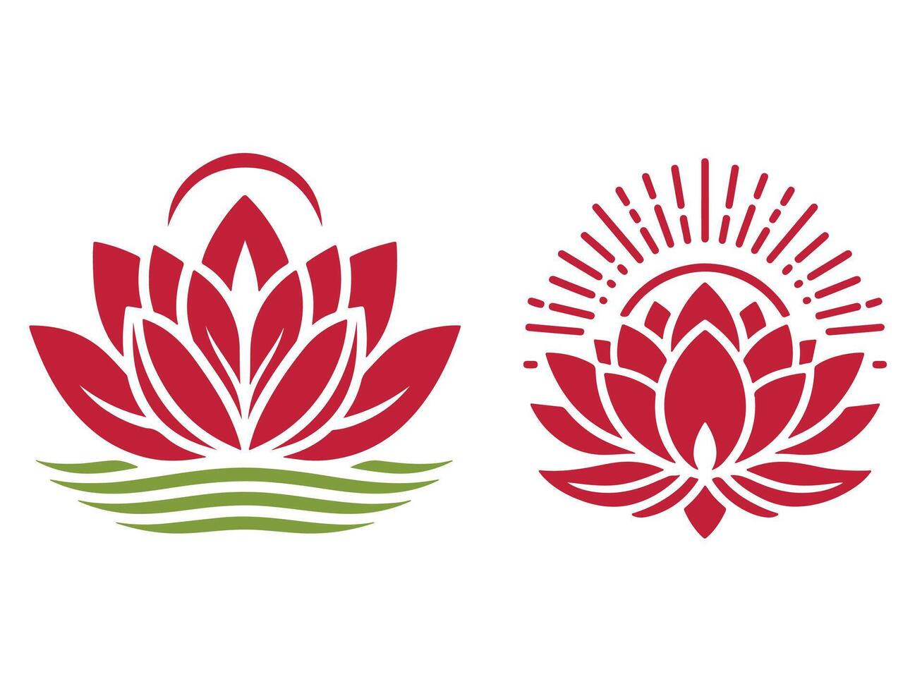 Lotus logo icon style with white background vector