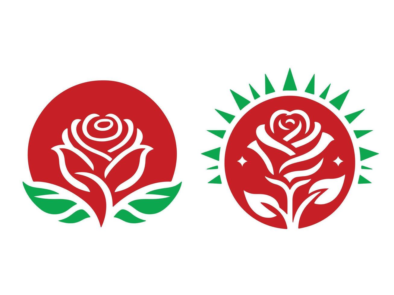 Rose logo icon silhouette style with a white background vector