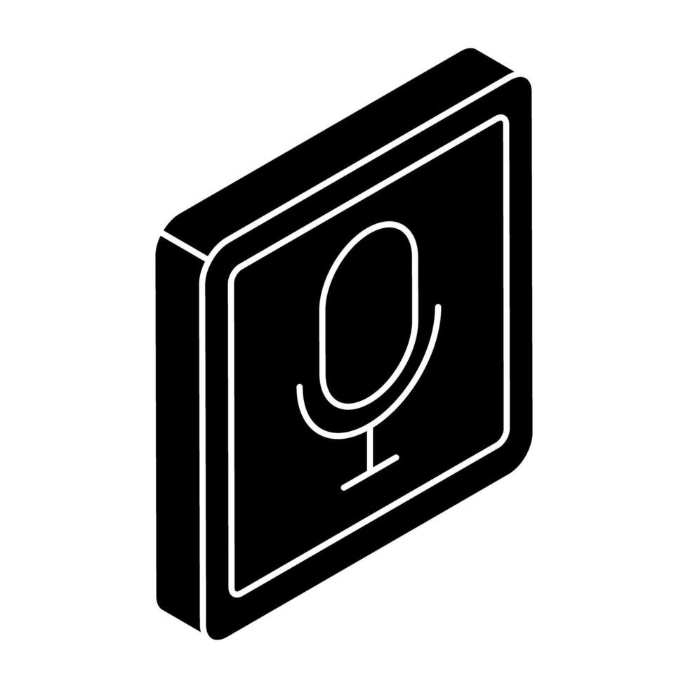 Icon of microphone in flat design vector