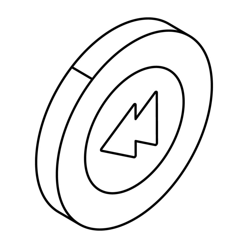 Conceptual flat design icon of playback button vector