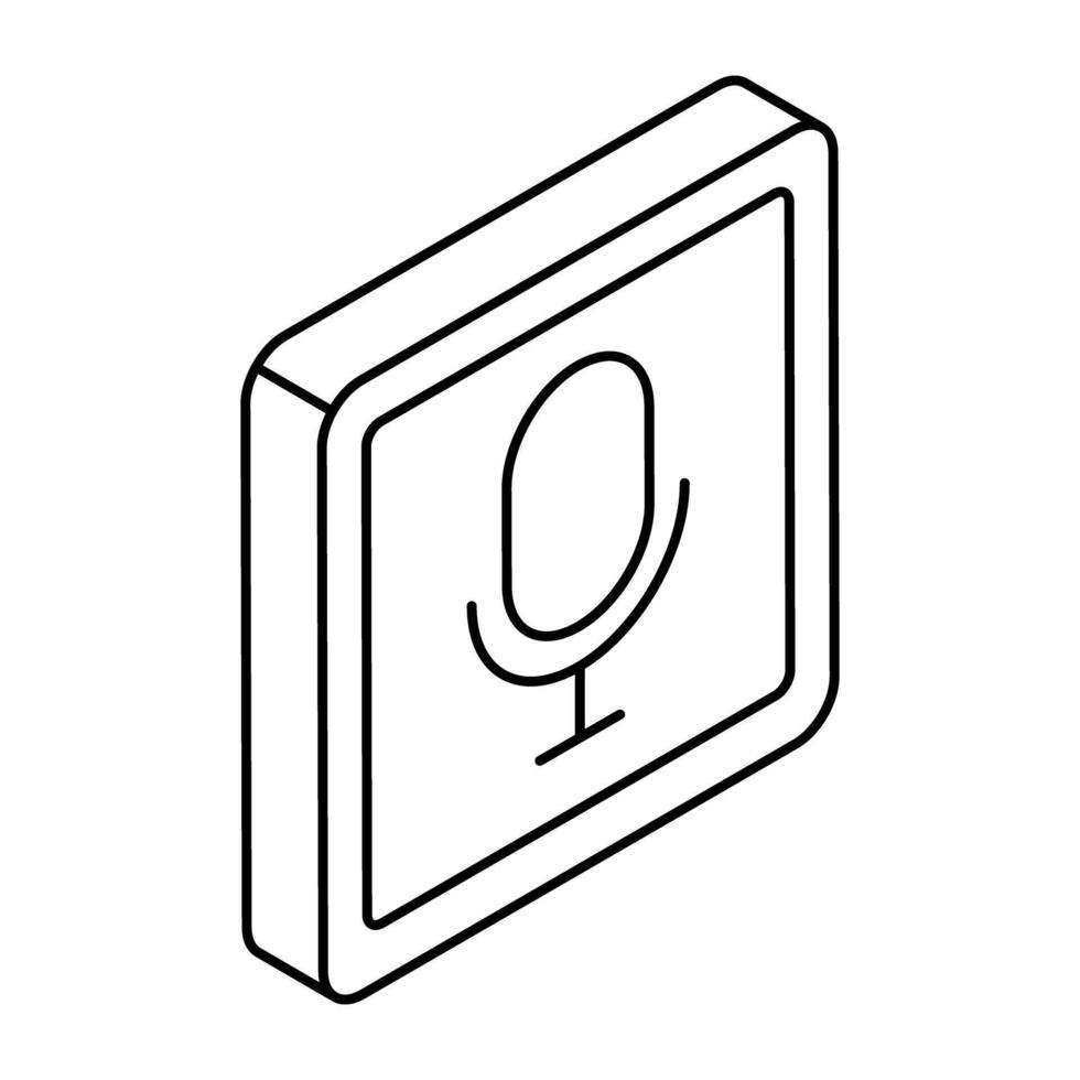 Icon of microphone in flat design vector