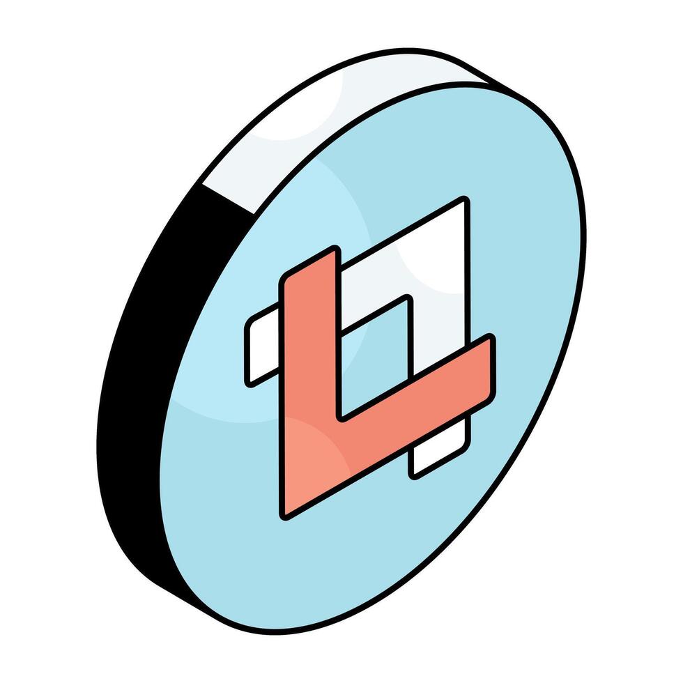 Modern style icon of crop tool vector