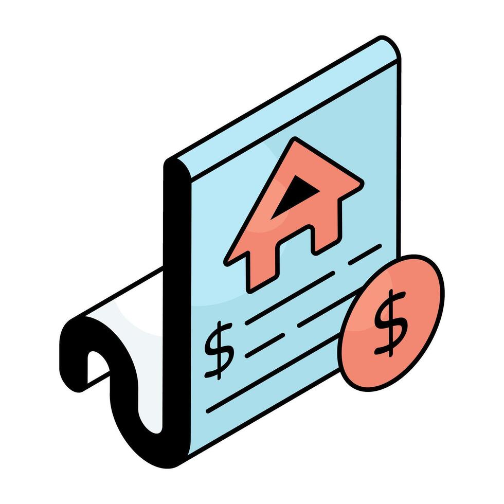 A unique design icon of property paper vector