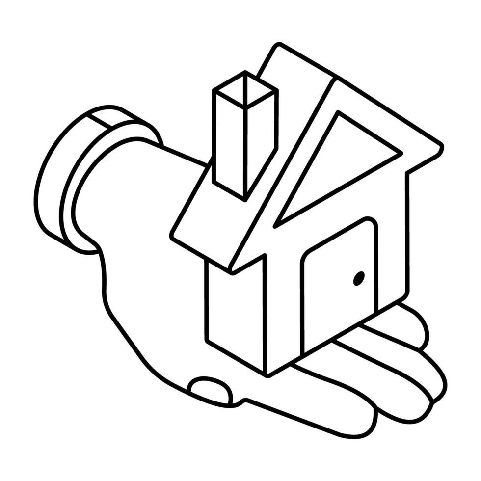 Editable design icon of home building vector