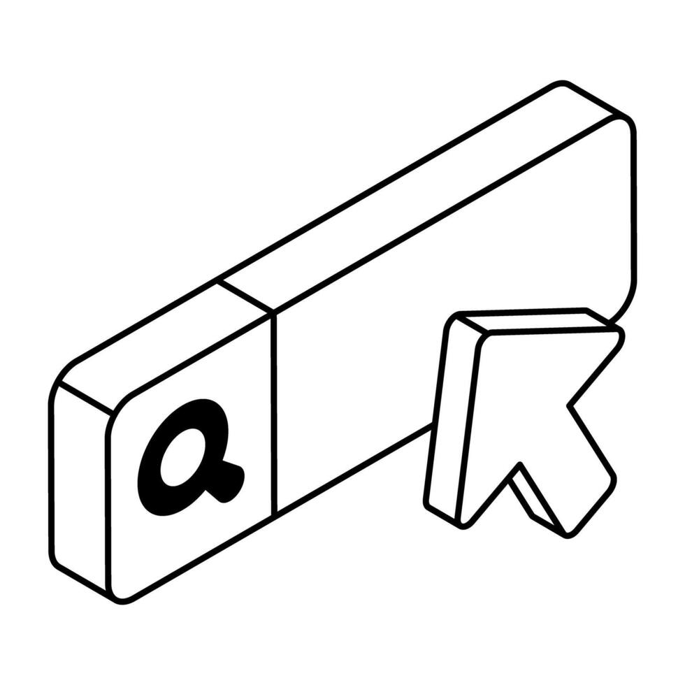 A flat design icon of search box vectors