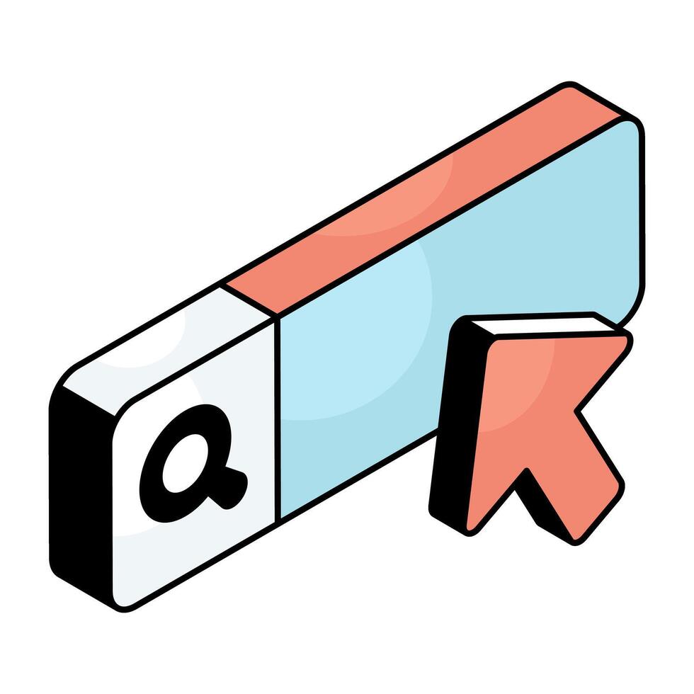 A flat design icon of search box vectors