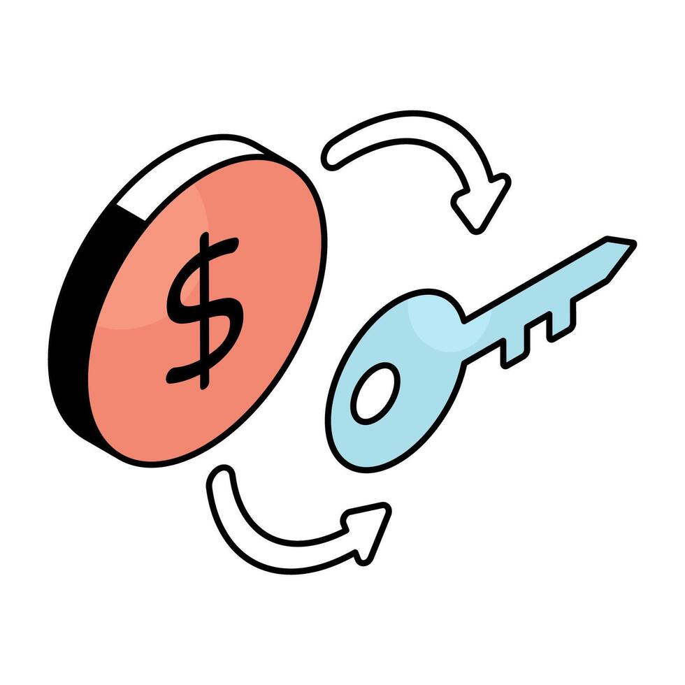 Creative design icon of key vector