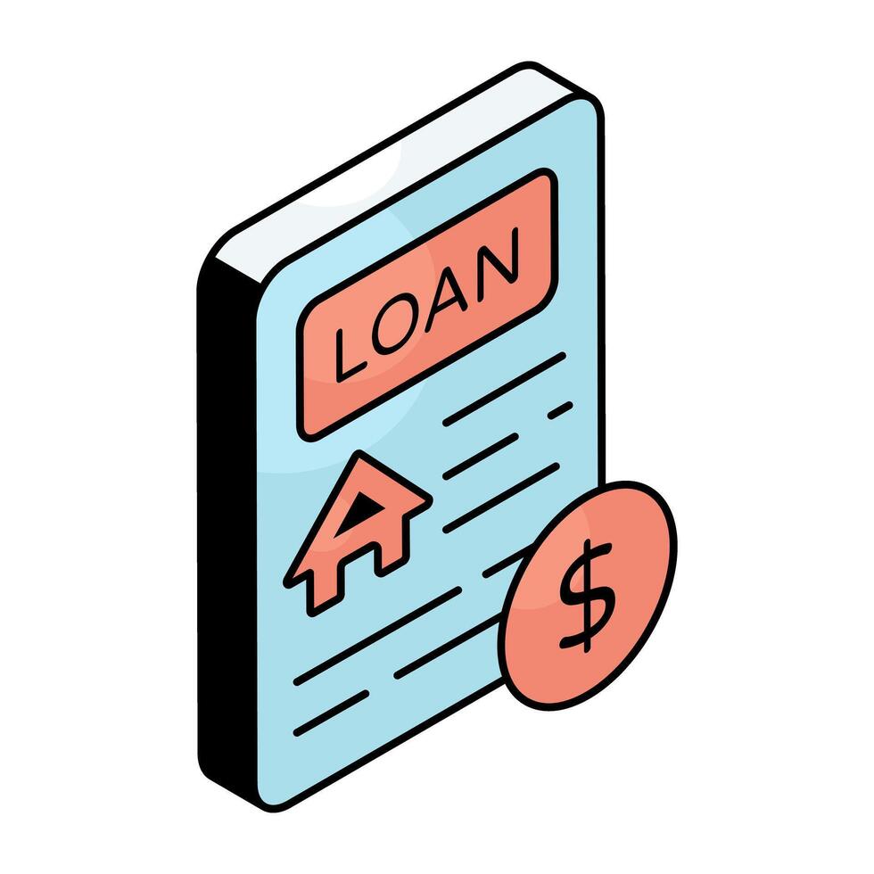 Creative design icon of loan paper vector
