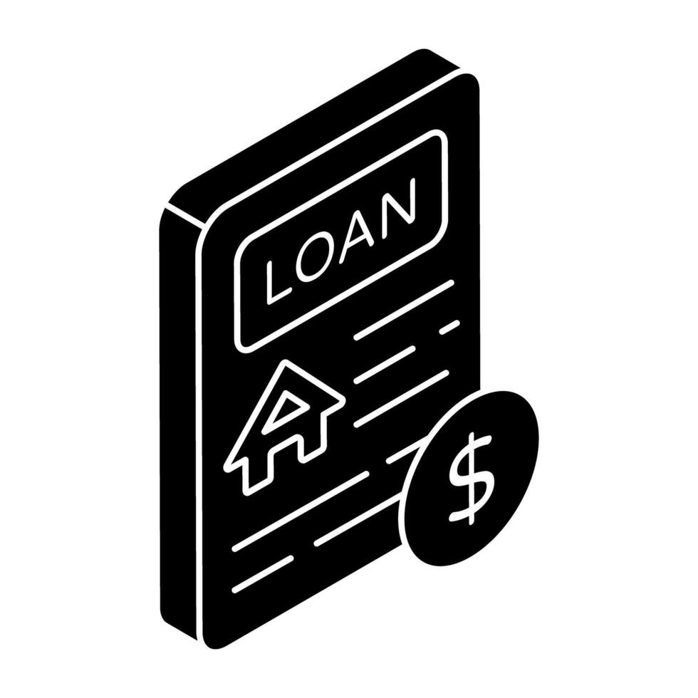 Creative design icon of loan paper vector