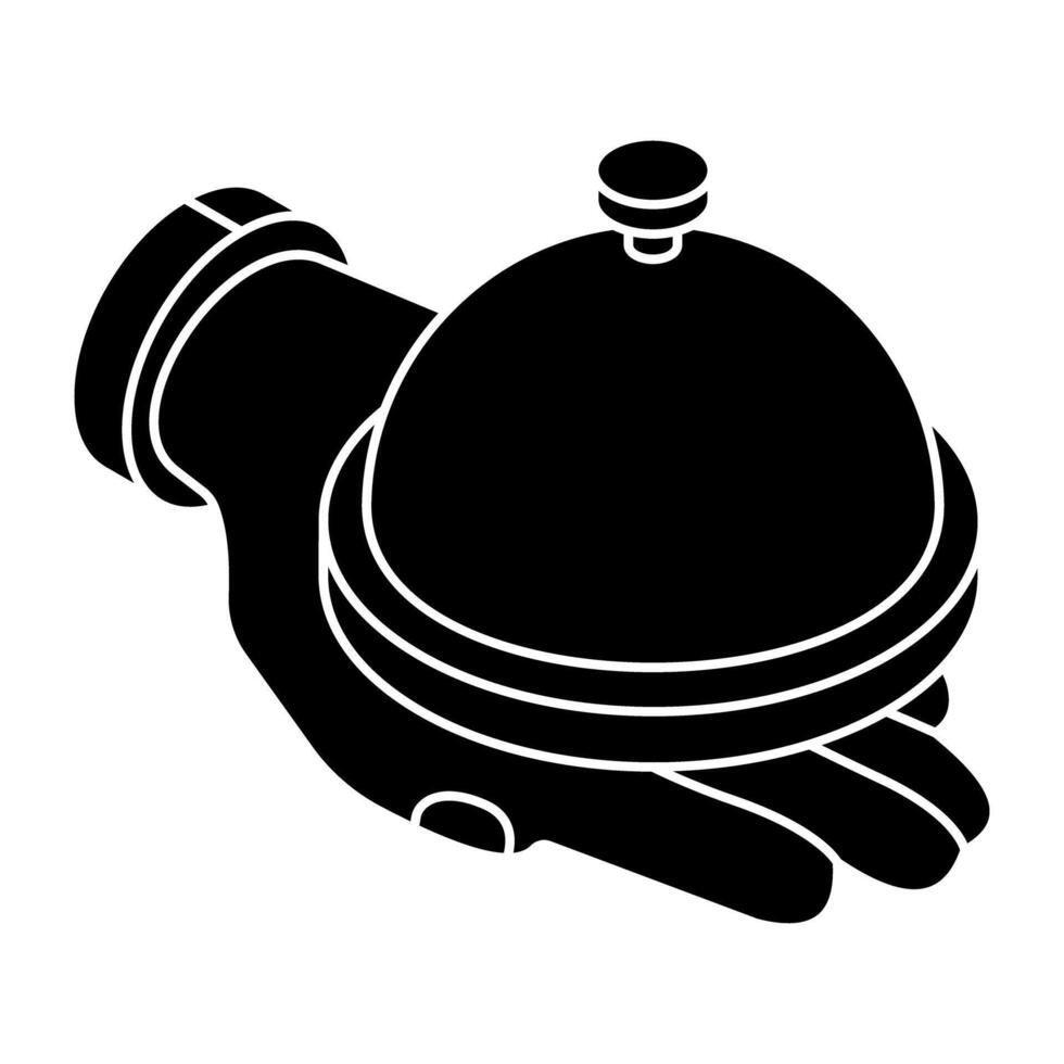A colored design icon of serving dish vector