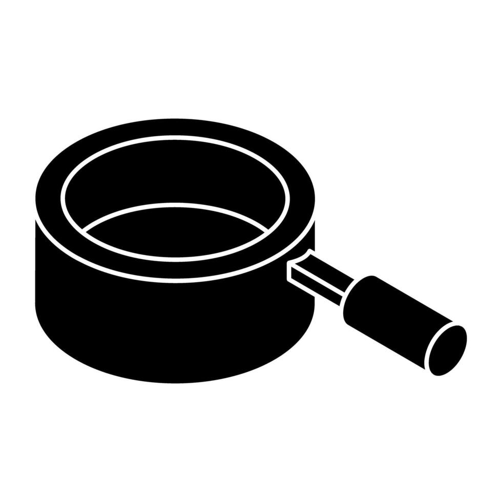 A colored design icon of saucepan vector